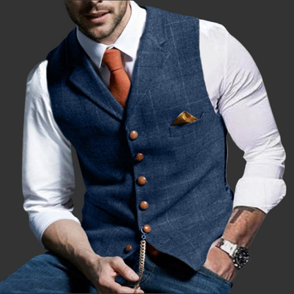 Gilet de costume classique à revers crantés et fermeture boutonnée