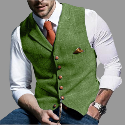 Gilet de costume classique à revers crantés et fermeture boutonnée