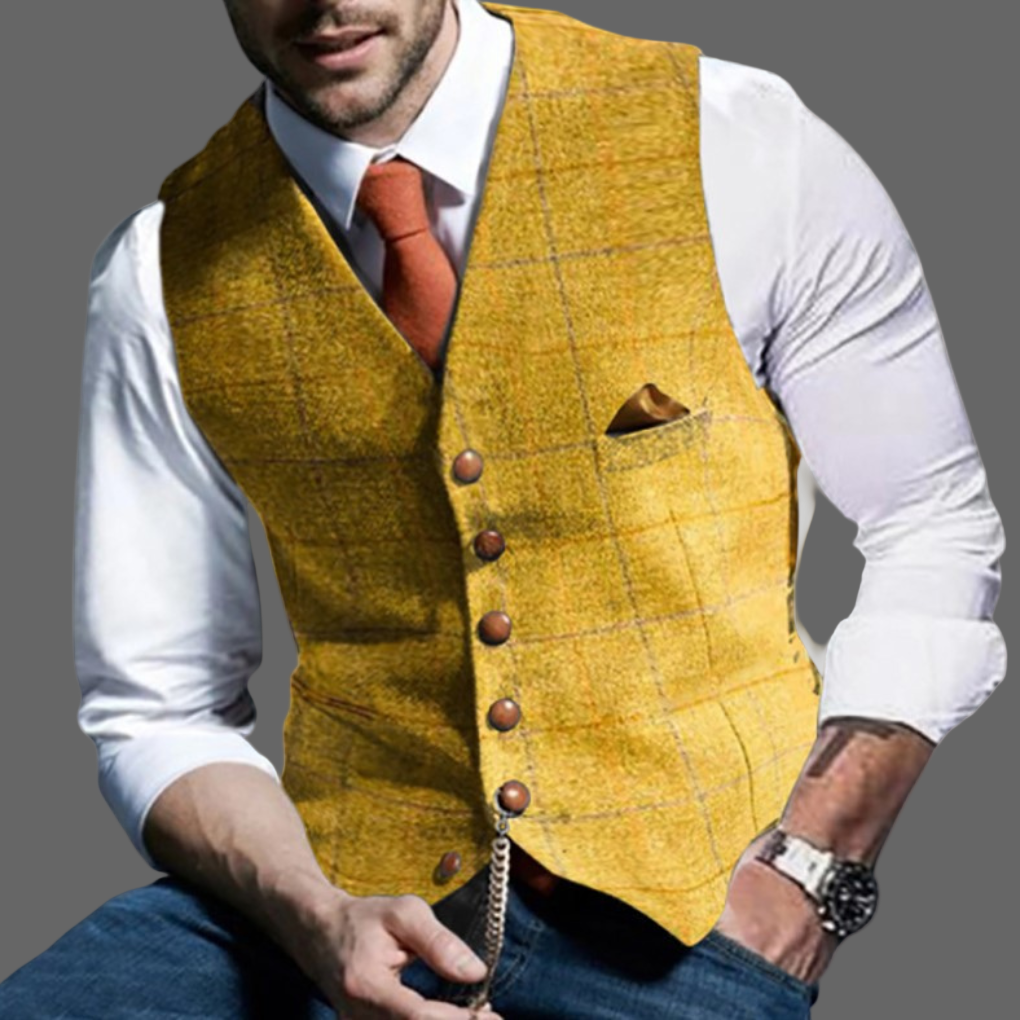 Gilet de costume classique à revers crantés et fermeture boutonnée