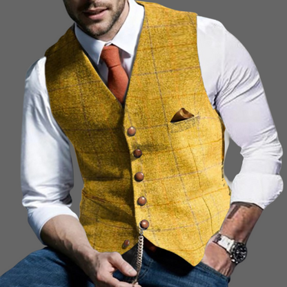Gilet de costume classique à revers crantés et fermeture boutonnée