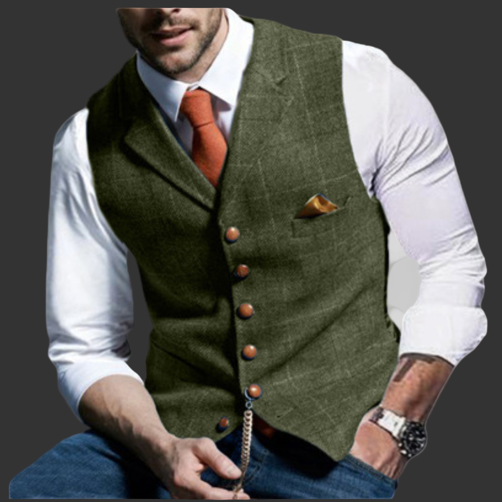 Gilet de costume classique à revers crantés et fermeture boutonnée