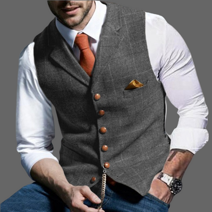 Gilet de costume classique à revers crantés et fermeture boutonnée