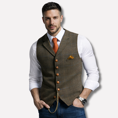 Gilet de costume classique à revers crantés et fermeture boutonnée