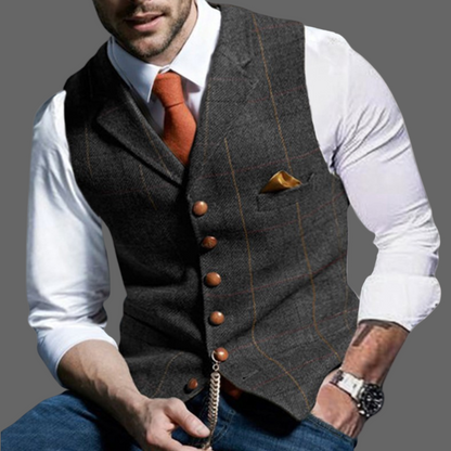 Gilet de costume classique à revers crantés et fermeture boutonnée
