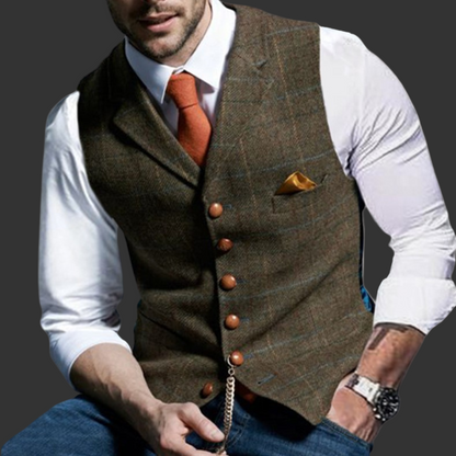 Gilet de costume classique à revers crantés et fermeture boutonnée