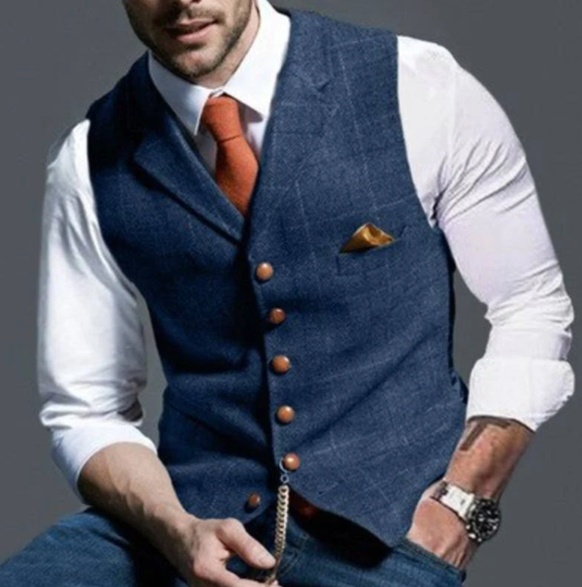 Gilet de costume slim pour homme