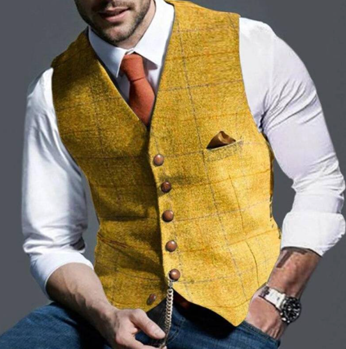 Gilet de costume slim pour homme