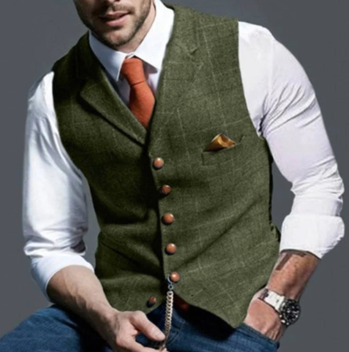 Gilet de costume slim pour homme