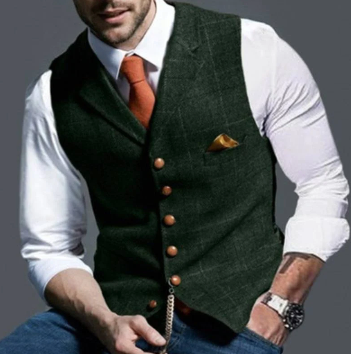 Gilet de costume slim pour homme
