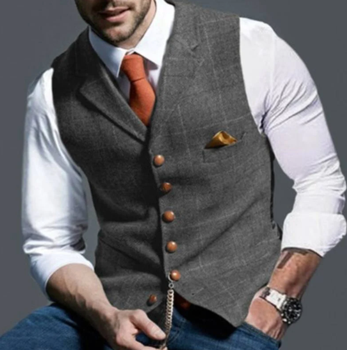 Gilet de costume slim pour homme