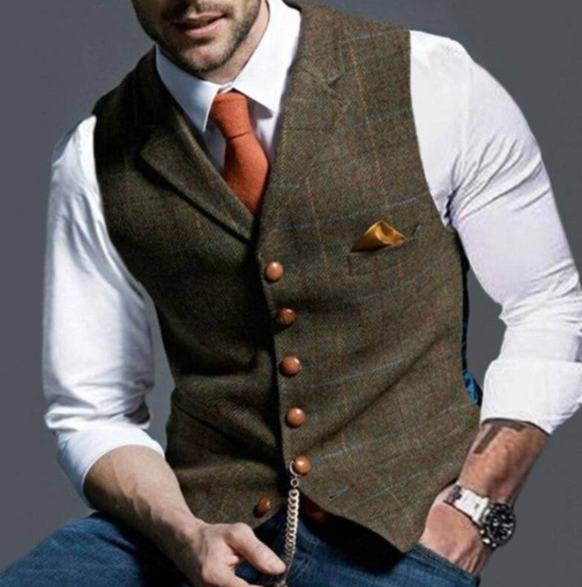 Gilet de costume slim pour homme