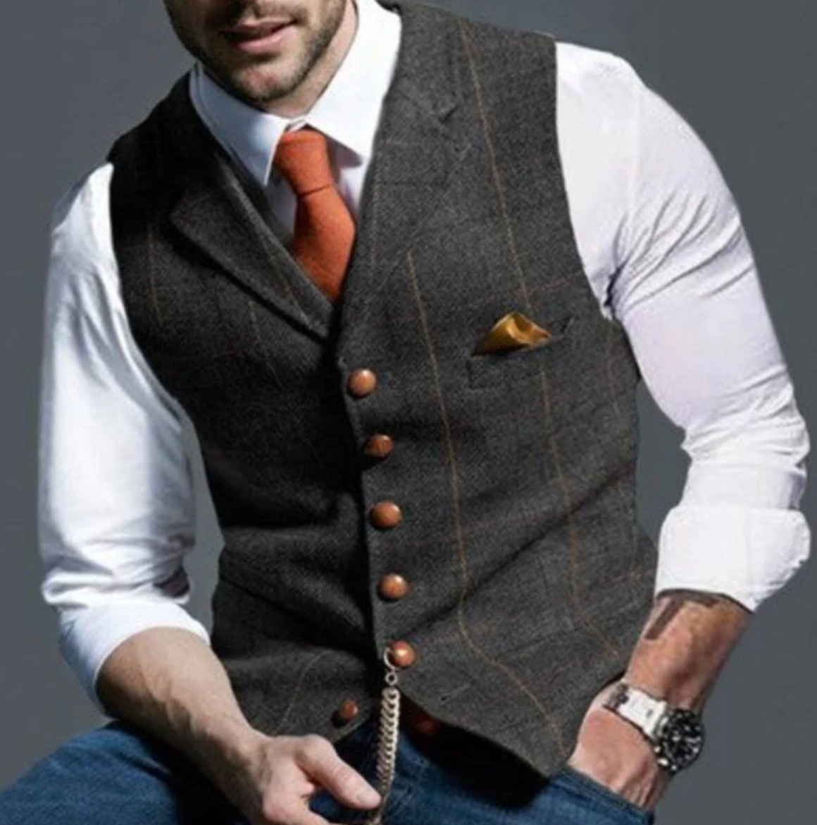 Gilet de costume slim pour homme