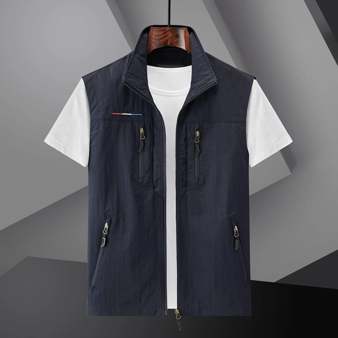 Gilet de plein air léger multi-poches pour homme