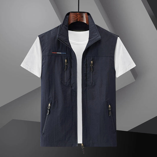 Gilet de plein air léger multi-poches pour homme