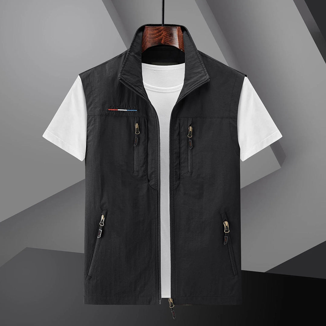 Gilet de plein air léger multi-poches pour homme