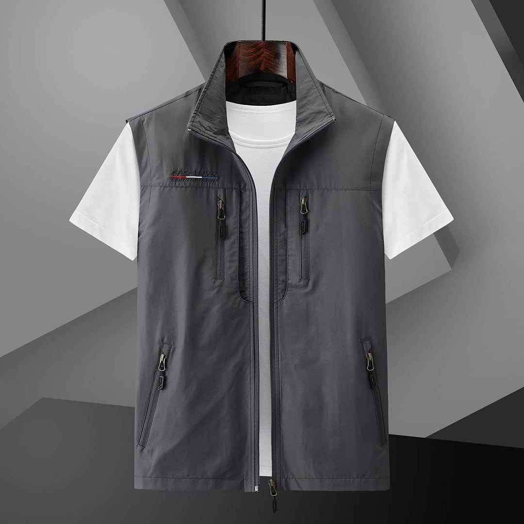Gilet de plein air léger multi-poches pour homme