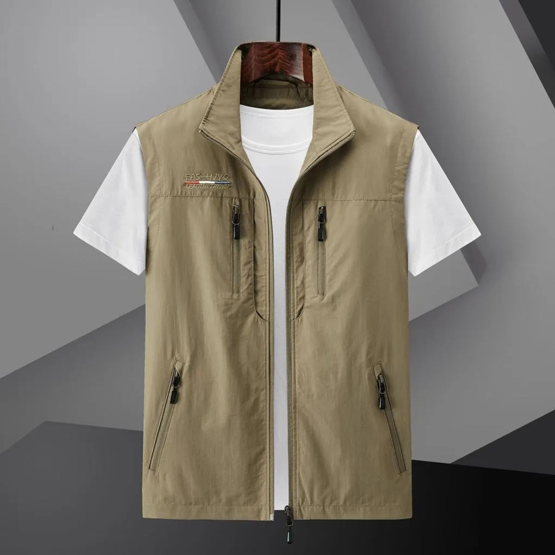 Gilet de plein air léger multi-poches pour homme