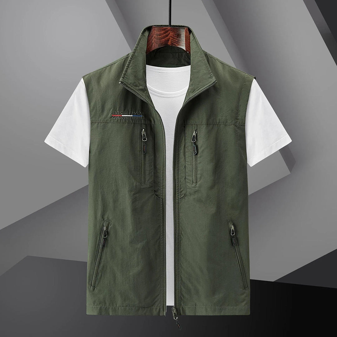 Gilet de plein air léger multi-poches pour homme