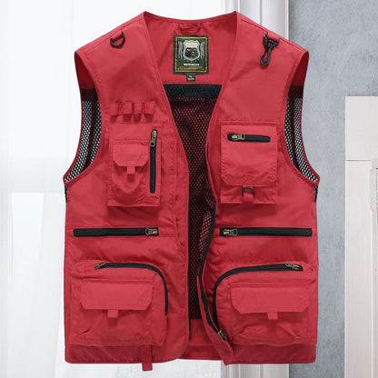 Gilet de plein air multi-poches - léger, respirant