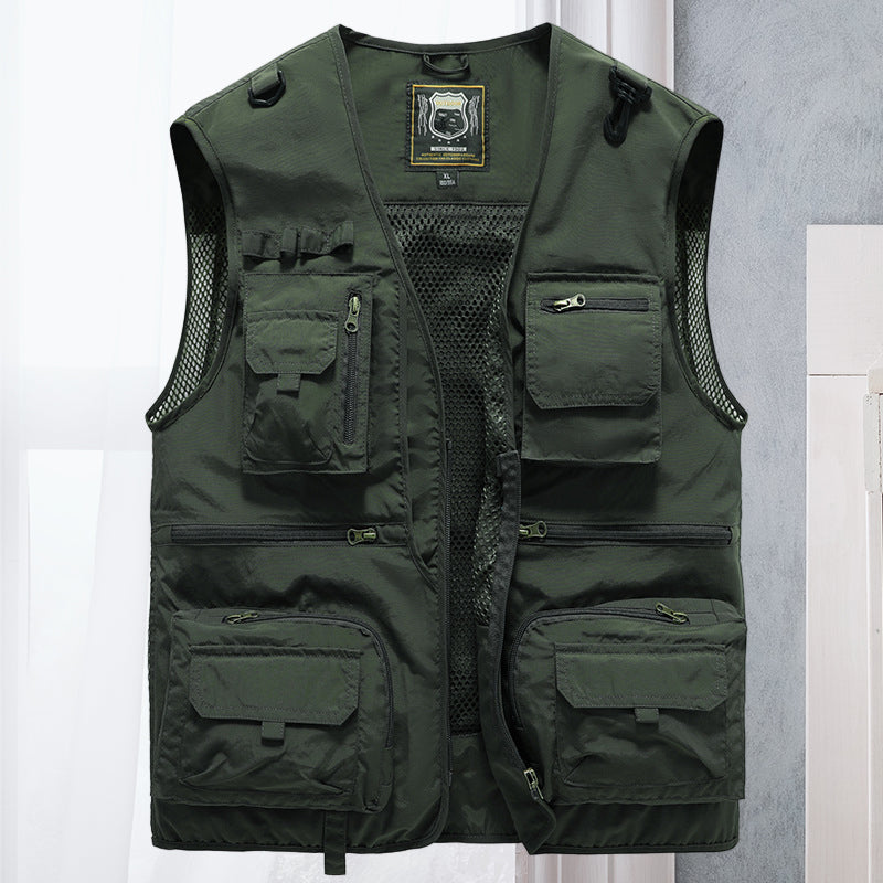 Gilet de plein air multi-poches - léger, respirant