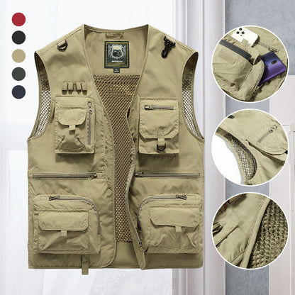 Gilet de plein air multi-poches - léger, respirant