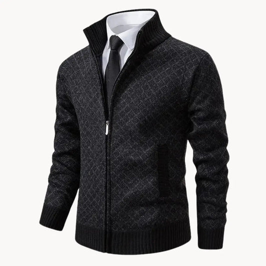 Gilet en maille à fermeture zippée intégrale à col montant pour homme