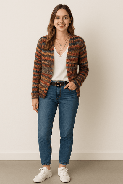 Gilet en maille ouvert pour femme