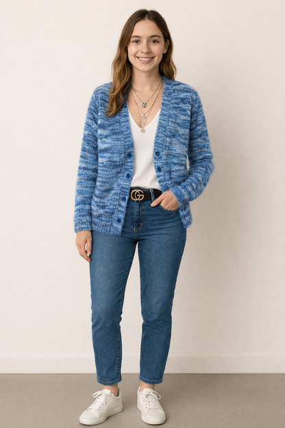 Gilet en maille ouvert pour femme