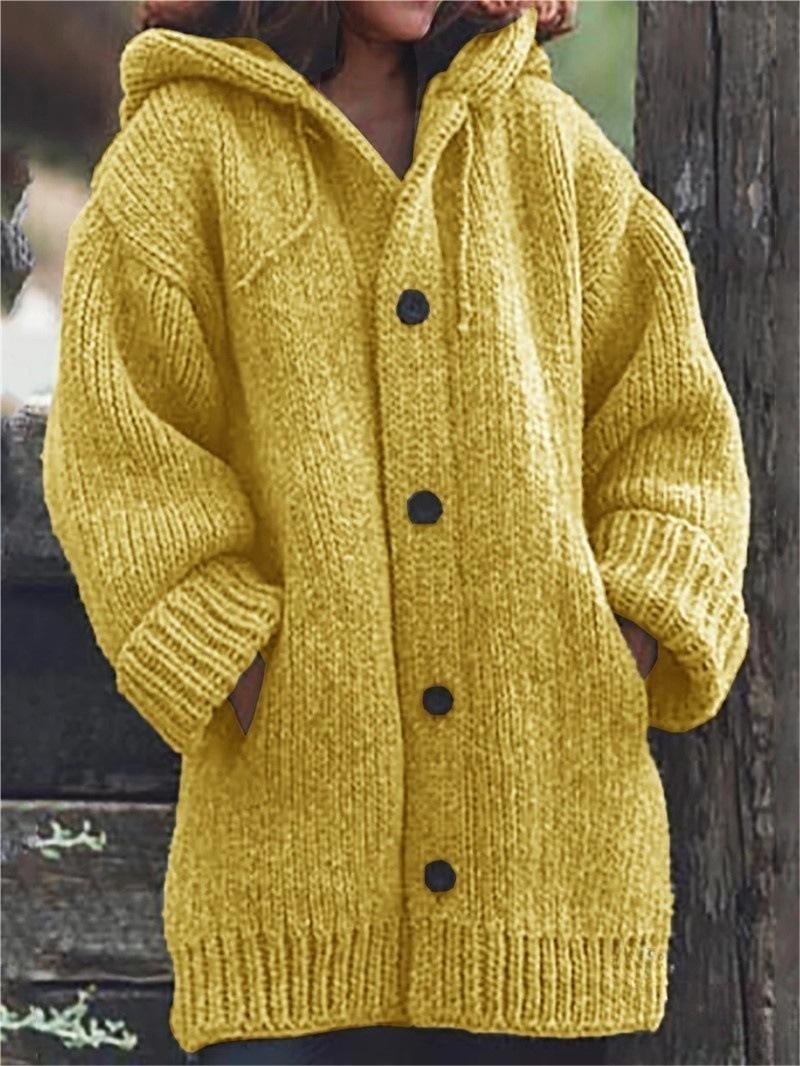 Gilet en maille oversize à capuche femme