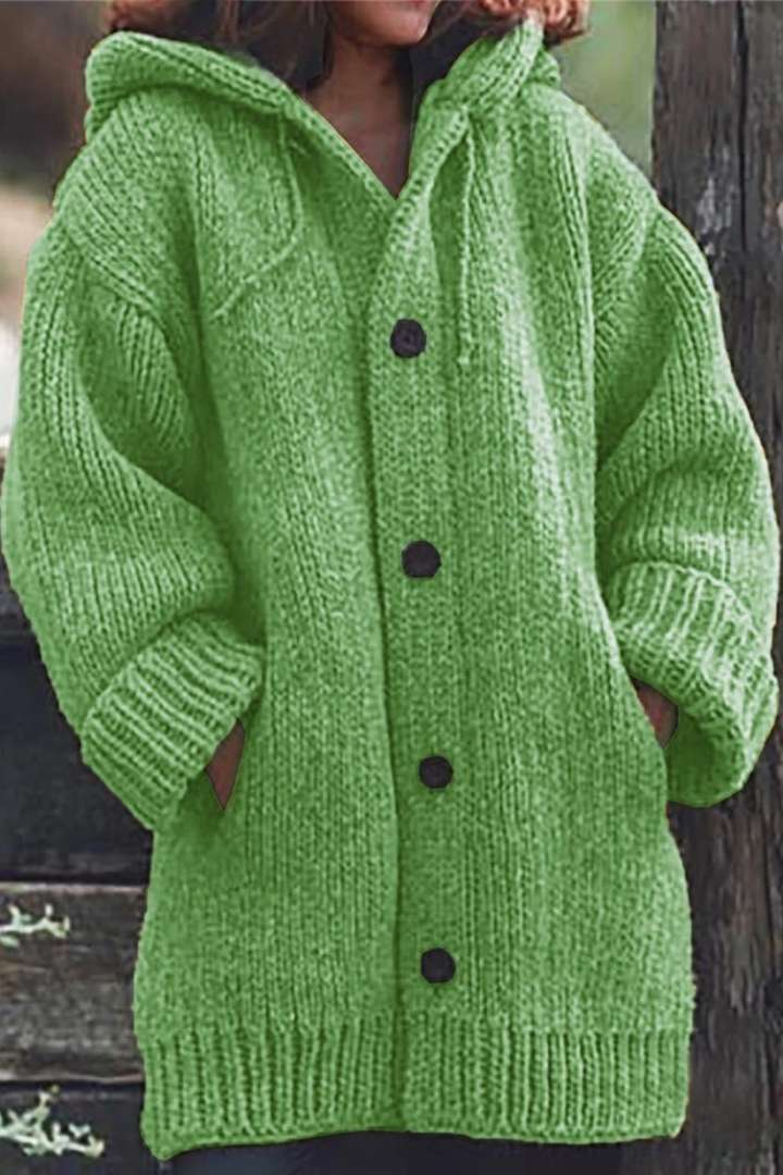 Gilet en maille oversize à capuche femme