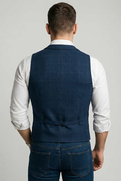 Gilet en tweed à col en V pour homme
