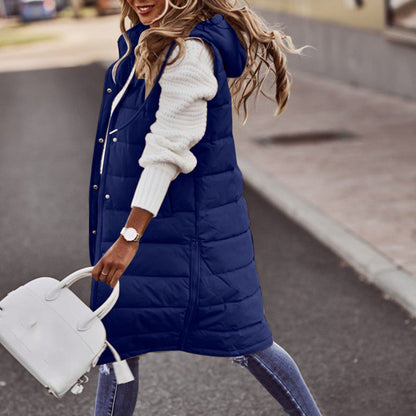 Gilet matelassé à capuche femme