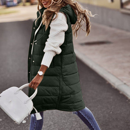 Gilet matelassé à capuche femme