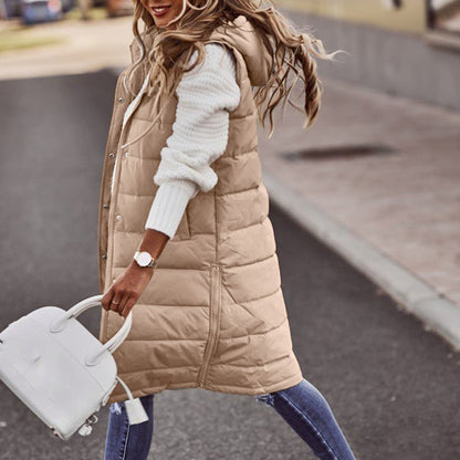 Gilet matelassé à capuche femme