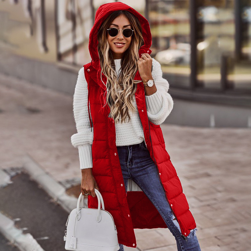 Gilet matelassé à capuche femme