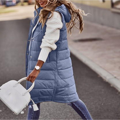 Gilet matelassé à capuche femme