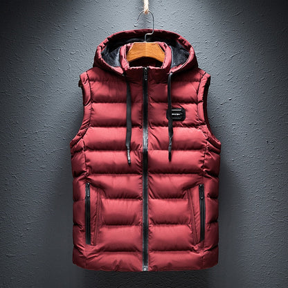 Gilet matelassé à capuche pour homme
