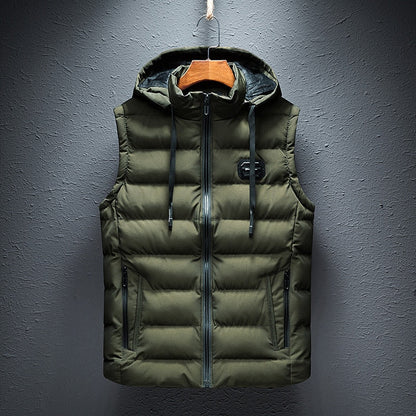 Gilet matelassé à capuche pour homme