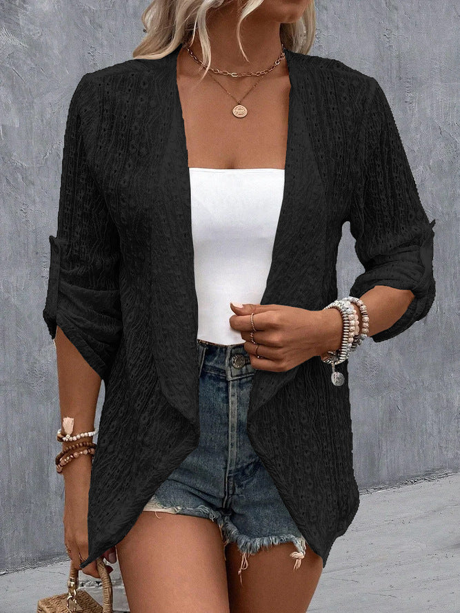 Gilet ouvert à manches longues pour femme