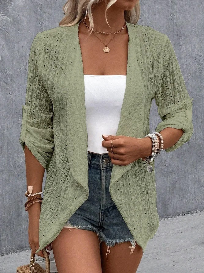 Gilet ouvert à manches longues pour femme