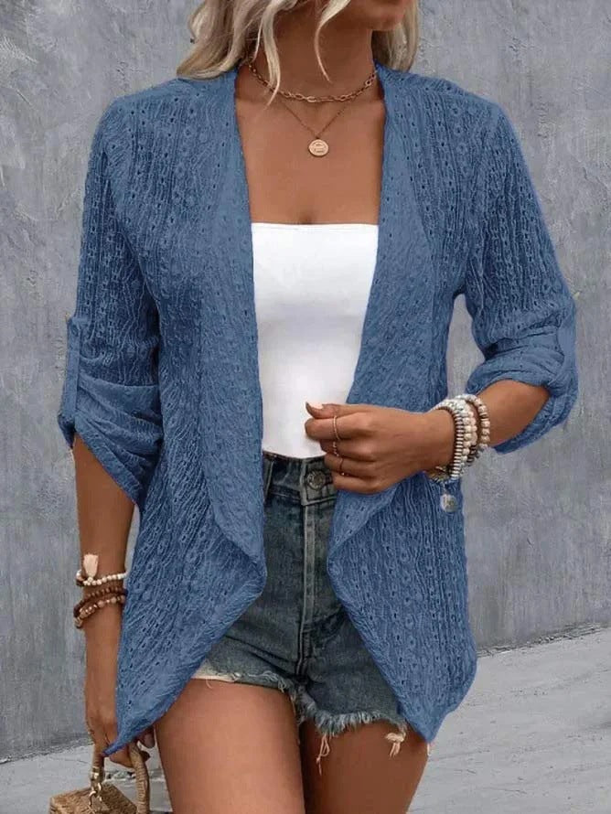 Gilet ouvert à manches longues pour femme