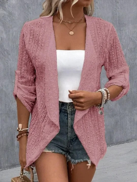 Gilet ouvert à manches longues pour femme