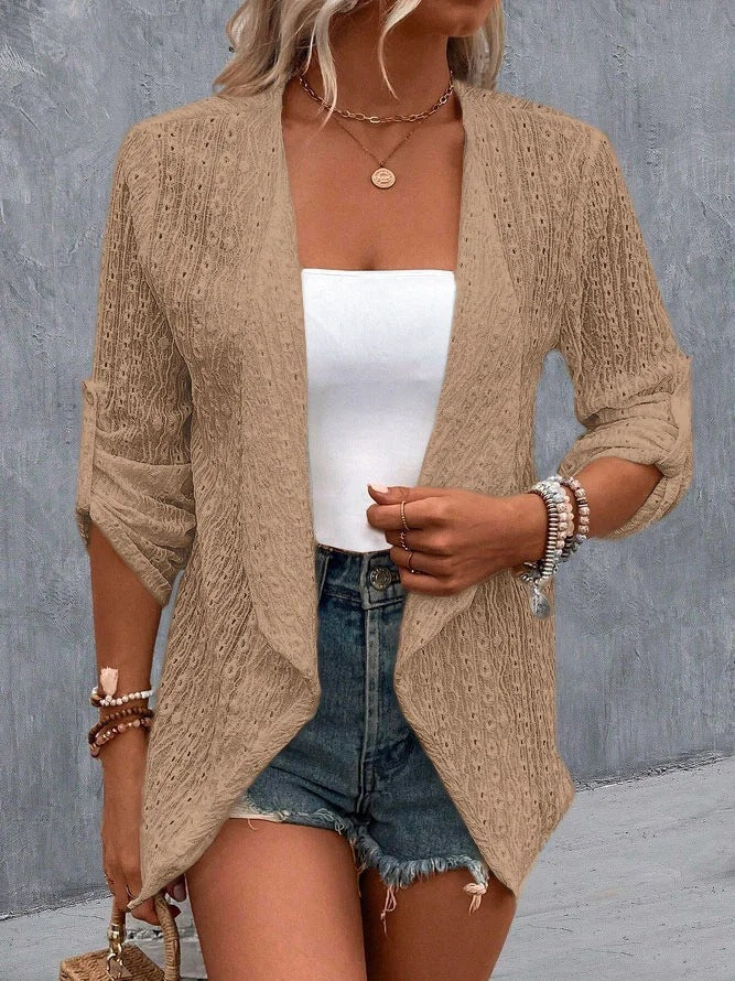 Gilet ouvert à manches longues pour femme