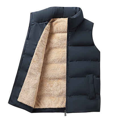 Gilet sans manches élégant doublé de fourrure pour homme