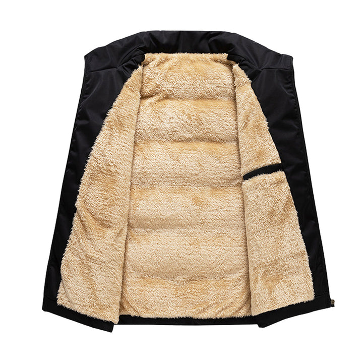 Gilet sans manches élégant doublé de fourrure pour homme
