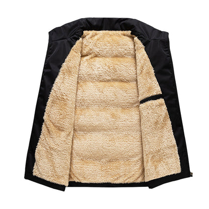 Gilet sans manches élégant doublé de fourrure pour homme