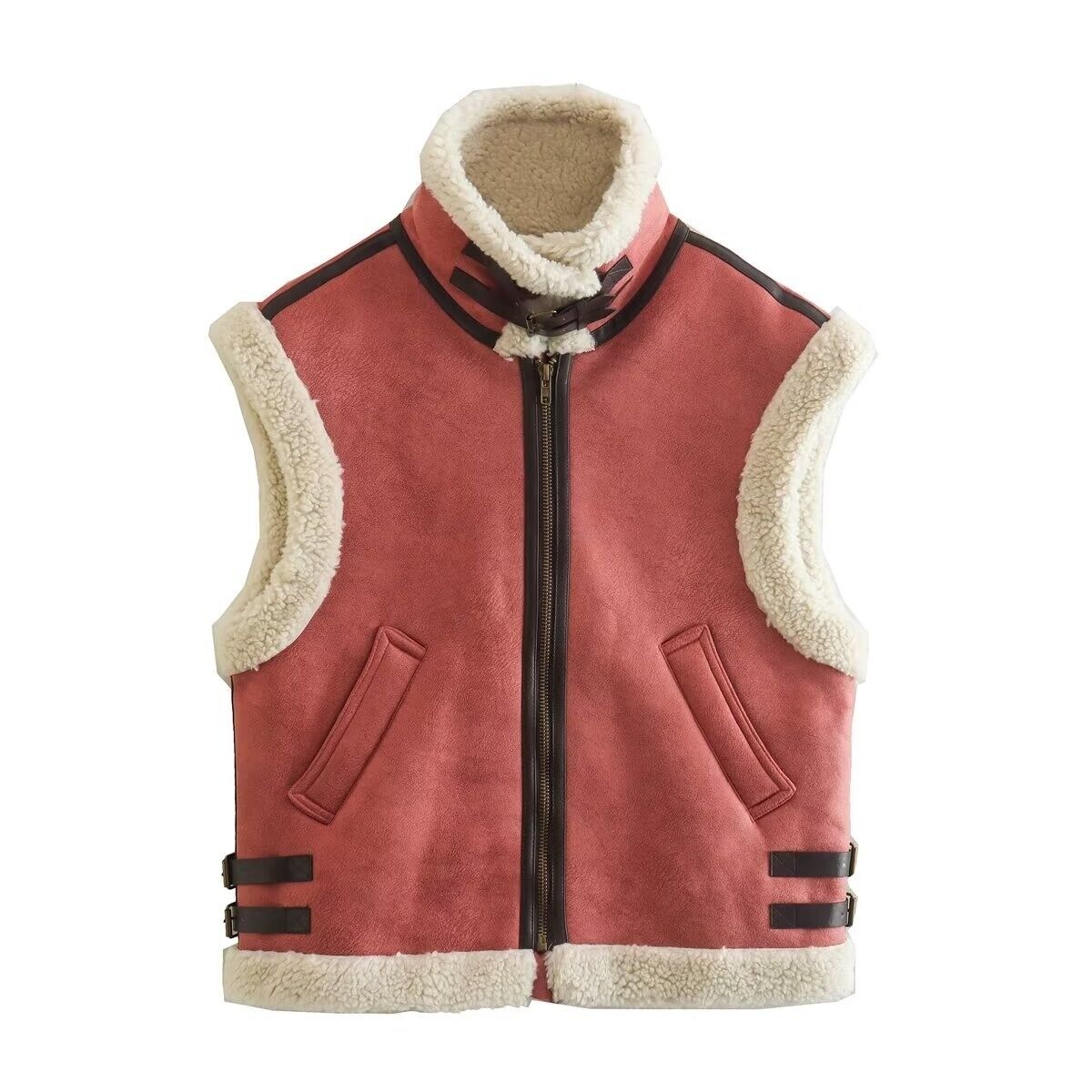 Gilet sans manches en cuir | élégant et confortable