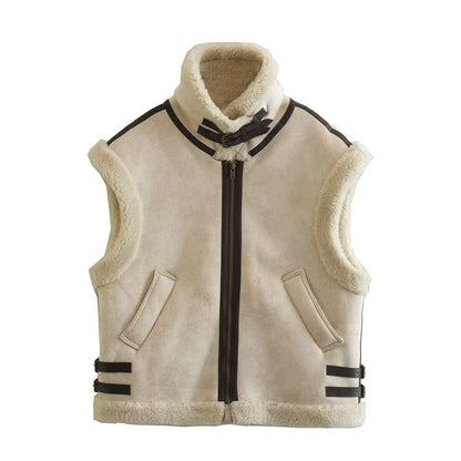 Gilet sans manches en cuir | élégant et confortable