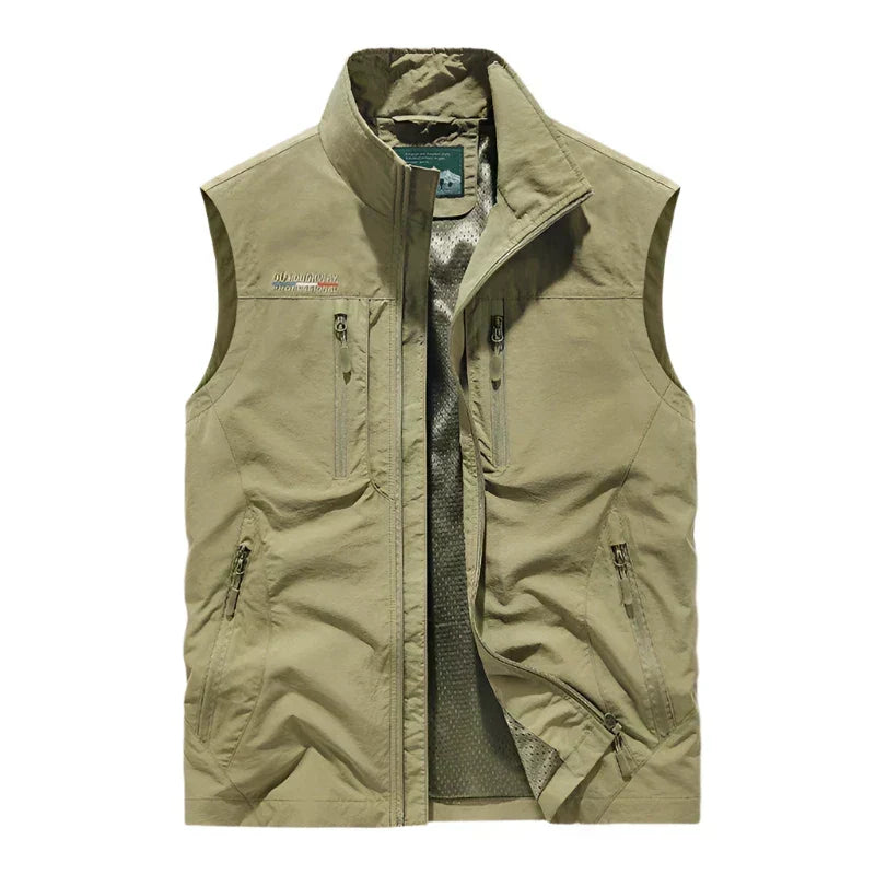 Gilet sans manches outdoor léger à zip intégral pour homme
