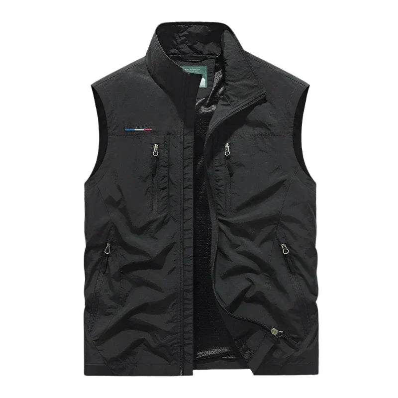 Gilet sans manches outdoor léger à zip intégral pour homme